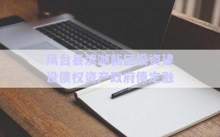 鳳臺縣濱湖新區(qū)投資建設債權資產政府債定融