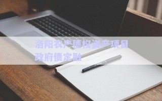 洛陽(yáng)農(nóng)產(chǎn)債權(quán)資產(chǎn)項(xiàng)目政府債定融